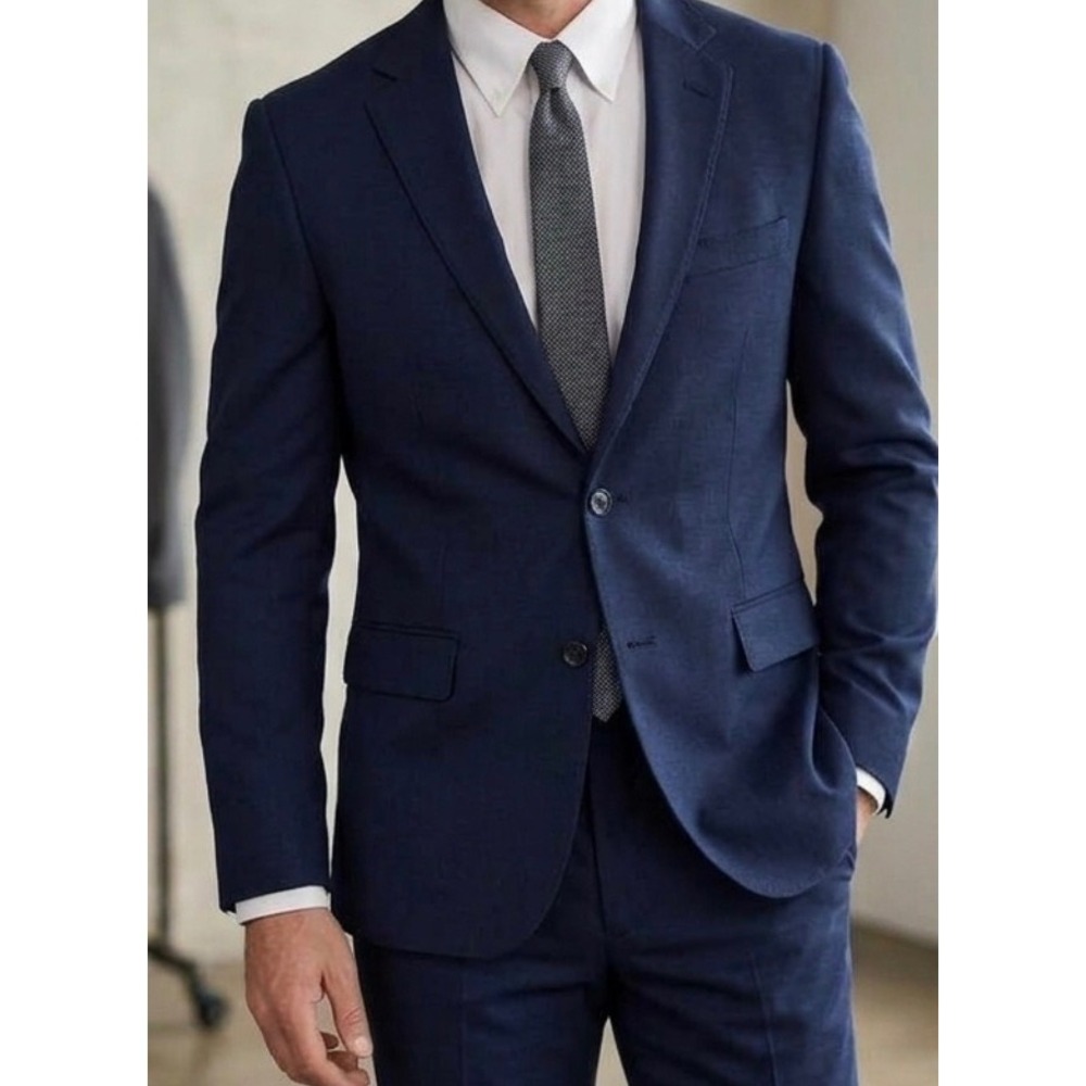 Scotch & Soda Blazer Jacket Navy Cotton Blend Tailored Two Button 50L EU 40L US